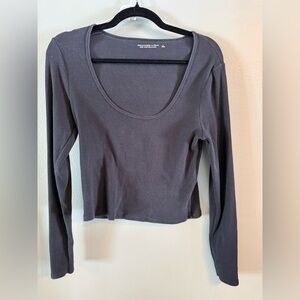 Abercrombie & Fitch Charcoal Long Sleeve Top